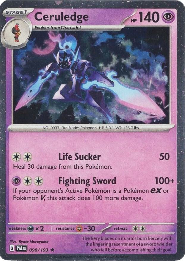 Ceruledge - (PAL) #098 (Cosmo Holo) - SV: Paldea Evolved (SVP)