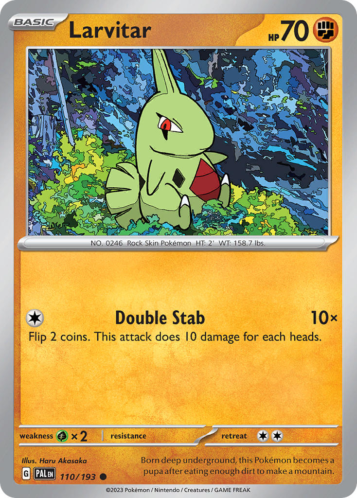 Larvitar - (PAL) #110 (Cosmo Holo) - SV: Paldea Evolved (SVP)