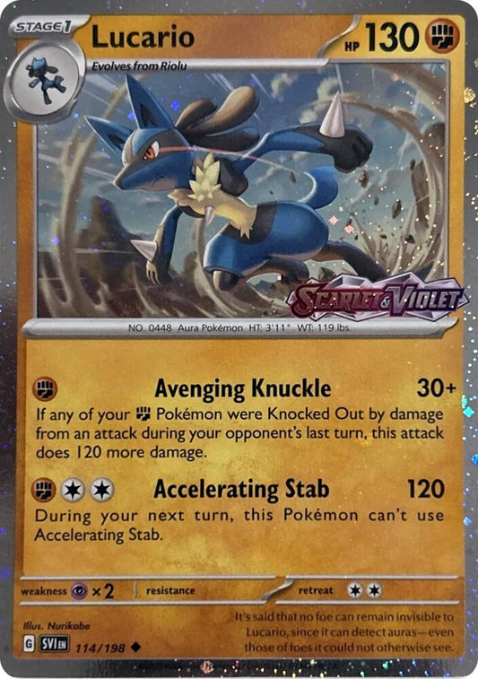 Lucario - (SVI) #114 (Stamped Holo) - SV: Scarlet & Violet (SVP)