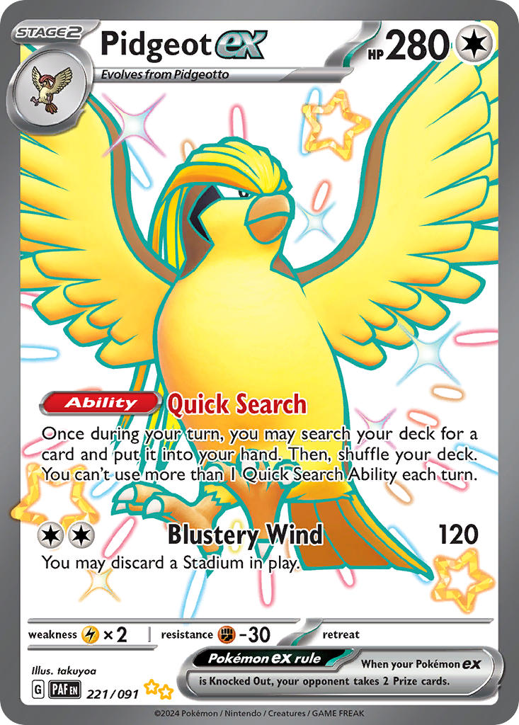 Pidgeot ex · Paldean Fates (PAF) #221