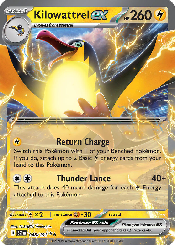 Kilowattrel ex · Surging Sparks (SSP) #068